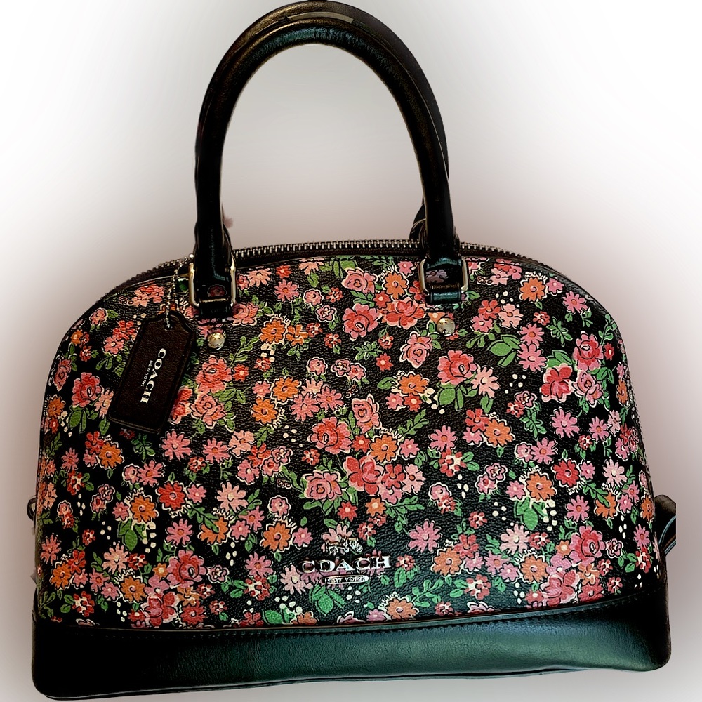 Coach Black & Pink Posey Sierra Dome Satchel Purse